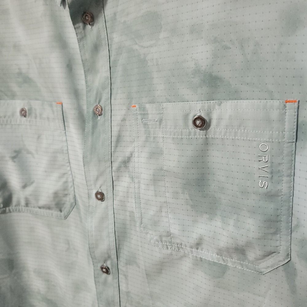 Orvis Active Fit Tropic Tech Shirt Mens XL Blue Camo Fishing Performance - Picture 4 of 8
